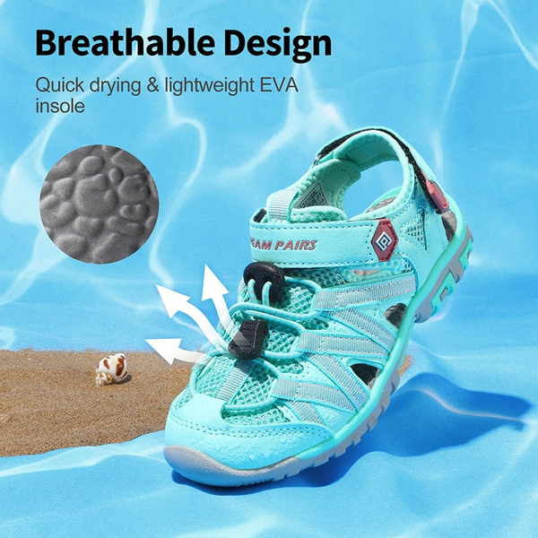 Kids Outdoor Sports Sandals - LIGHT GREEN CORAL - 1